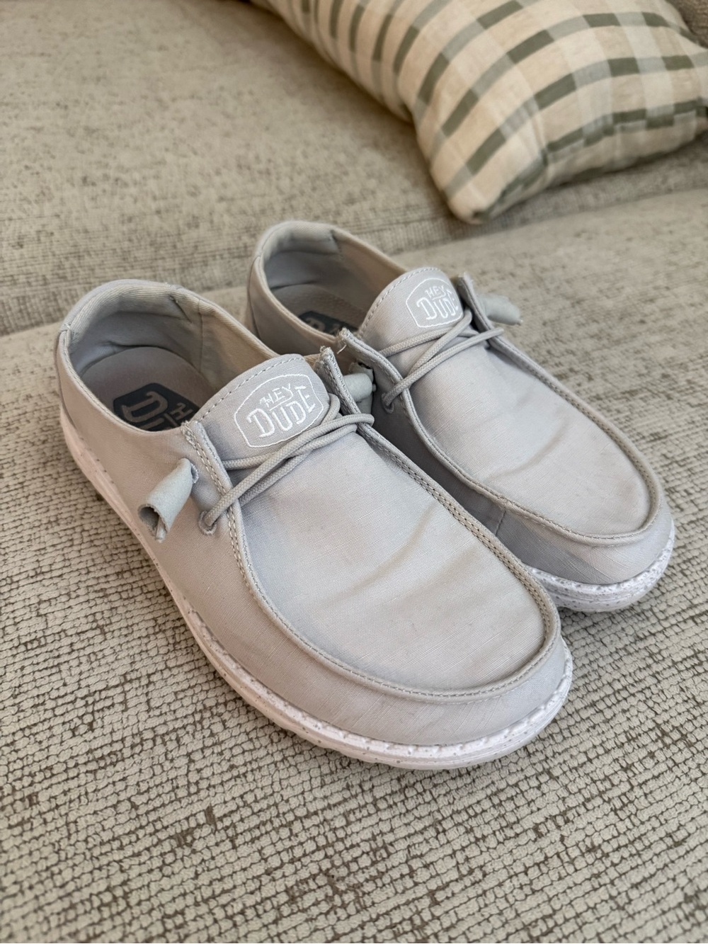 Hey Dude Women’s Slip-On Wendys in Light Gray Canvas